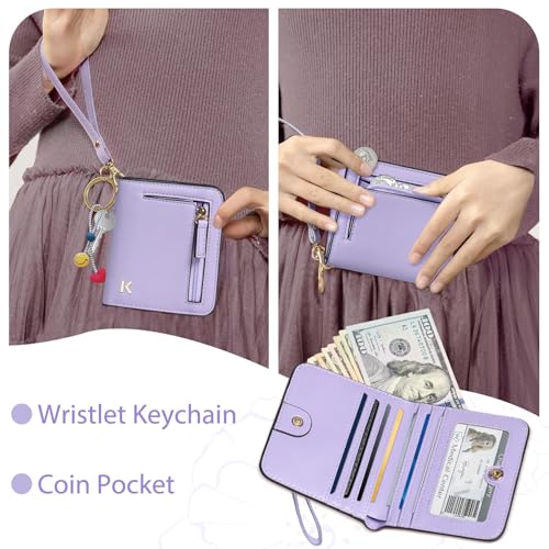 Image of COSHAYSOO Initial RFID Wallet Small Purple for Teen Girls Personalized Valentines Day Birthday Gifts, 10 11 12 13 14 15 16 17 18 Year Old College Teenage Girls Wallets Fashion Monogrammed Letter N