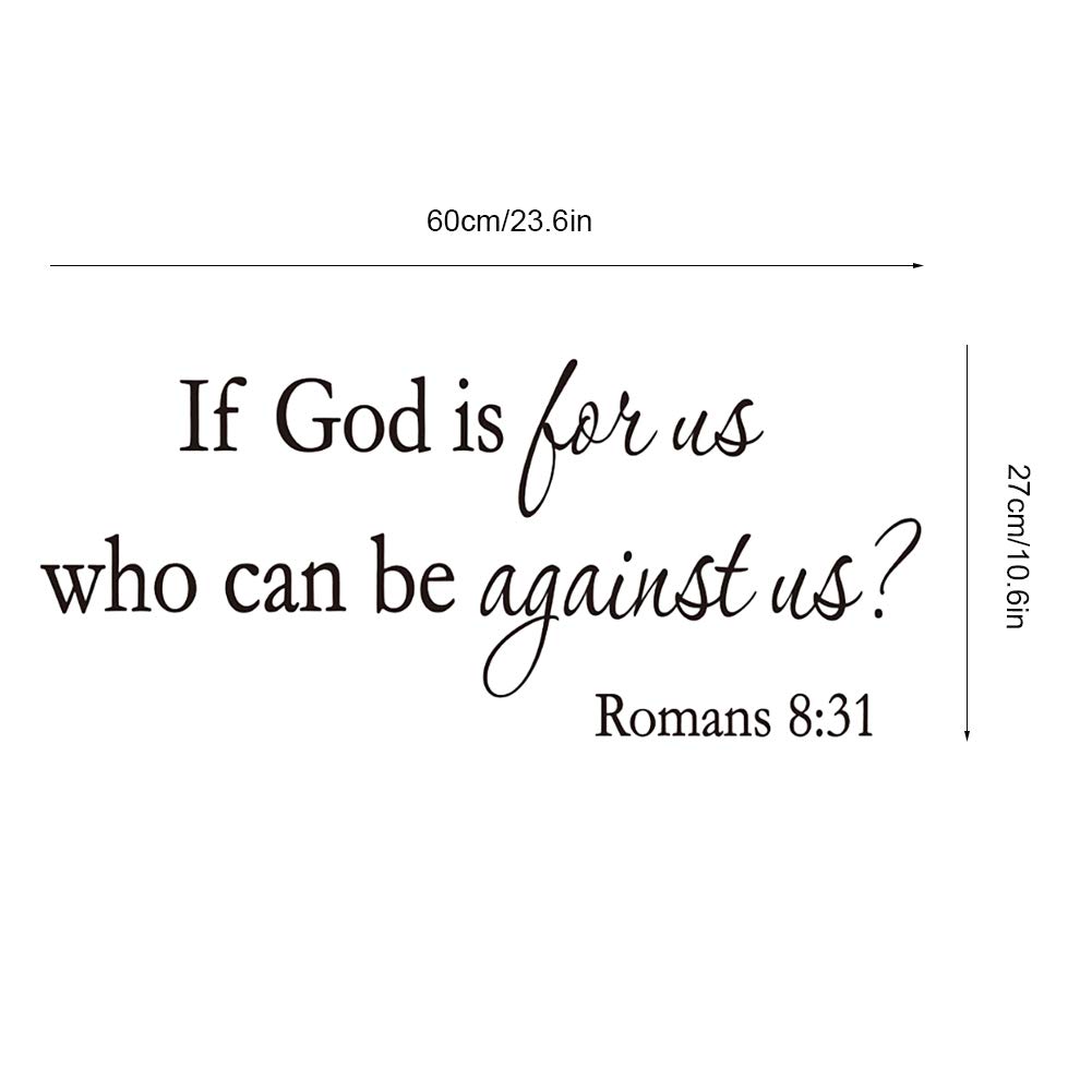 If God is for Us Who Can Be Against Us Art Sayings Sticker Wall Décor Decal Quote Sign Christian Praise God DIY Art Sticker - Image 3