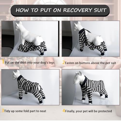 Image of FEimaX Dog Recovery Suit After Surgery, Pet Abdominal Wounds Post Surgical Shirt for Dogs Cats, Puppy Spay Neuter Prevent Licking Onesie Alternative Bandages E-Collar & Cone