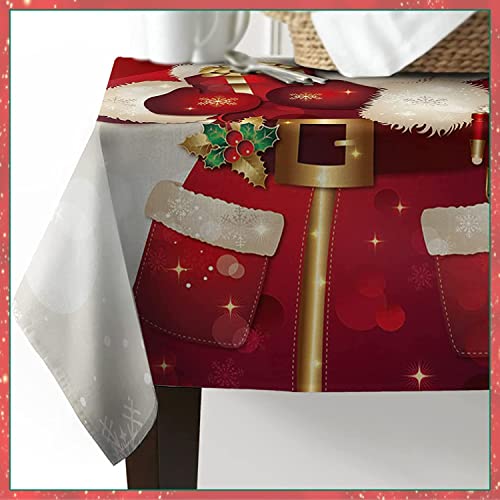 Nappe de Noël rouge pour rénover vos chaises abîmées et protéger la table - 5