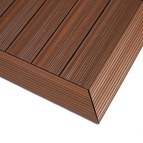 NewTechWood QD-of-TK QuickDeck Composite Deck Tile Outside Corner Trim, 2-Inch x 1-Feet, Peruvian Teak