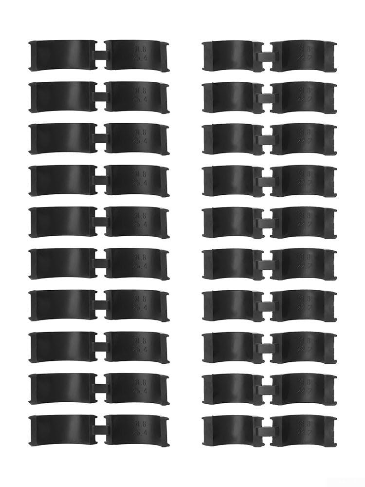 Bike Handlebar Rubber Spacer Set 20 Pieces Fit 22.2mm/25.4mm to 31.8mm Bicycle Mount Adapter Shims For Cycling Accessories Phone Mount Light Black