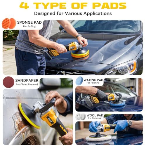 Ecarke Cordless Rotary Polisher Kit for DeWalt