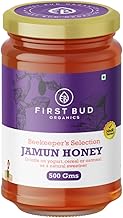 First Bud Organics Raw Jamun Honey - 500gm | 100% Pure & Natural Jamun Honey, Rich in Antioxidants | Unprocessed, Unfiltered, Direct from Beekeepers | Ideal for Culinary & Health Needs