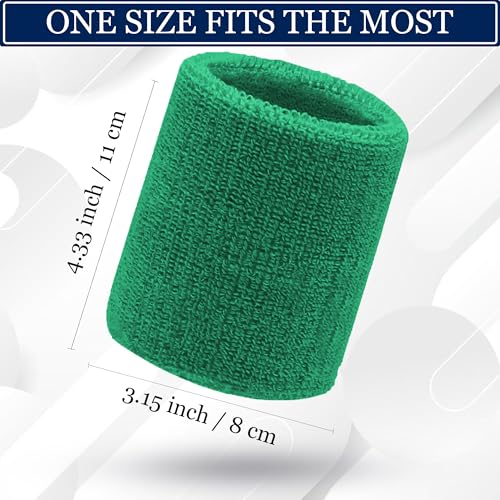 4.3 Inch Sports Wrist Sweatbands for Men Women, Absorbent Wrist Sweat Bands Tennis Wristbands Athletic Cotton Terry Cloth Sweatband for Basketball,Pickleball,Running,Gym,Working Out (6 Pack) -Mixed - Image 3