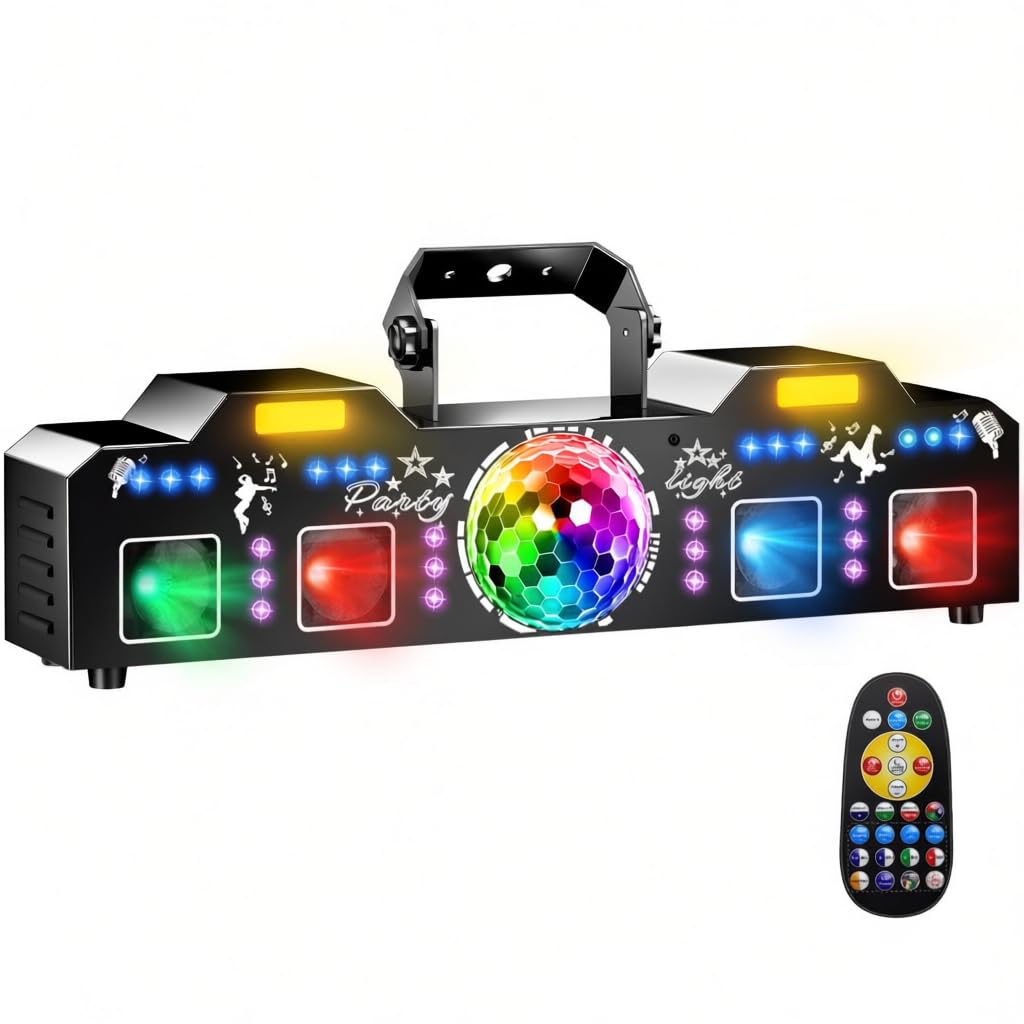 Jeux de Lumiere et Fête Contrôlée par Musique avec DMX512, UV & Boule Disco - Lumiere DJ pour Club, Fête, Événement, Mariage, Halloween