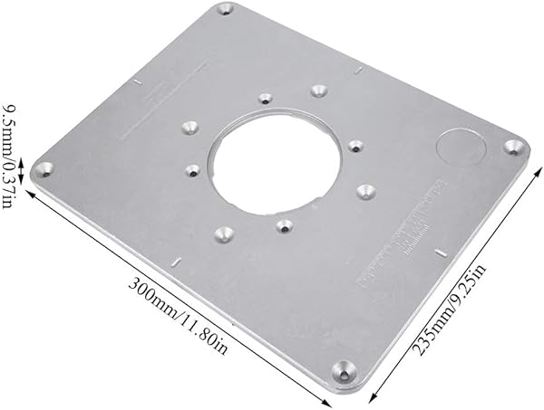 FTVOGUE Astyer Alluminio Router Piastra di Inserimento della tavola del Router con 4 Anelli e Viti per panche per la Lavorazione del Legno 300 235 9 5mm 01