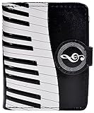 Shag Wear Piano Symphony Small Music Wallet for Women and Teen Girls Vegan Faux Leather 4.5' Black