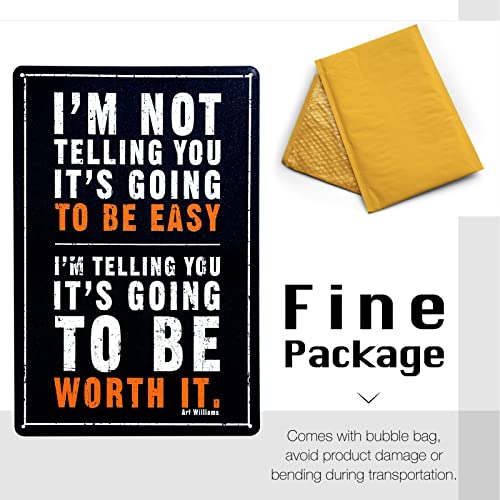 Manrule Inspirational Quotes Wall Art Basketball Tin Signs Motivational Wall Art Posters For Office Home Wall Decor, 12X8 Inches (Worth It) #TOP3