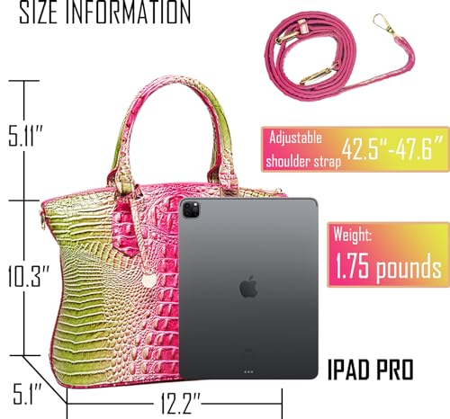 Image of Makcr Joacbv Women Purse Satchel Bag Long Crossbody Classy Tote Bag Top Handle Vegan Leather Ladies Handbags Embossed Pattern