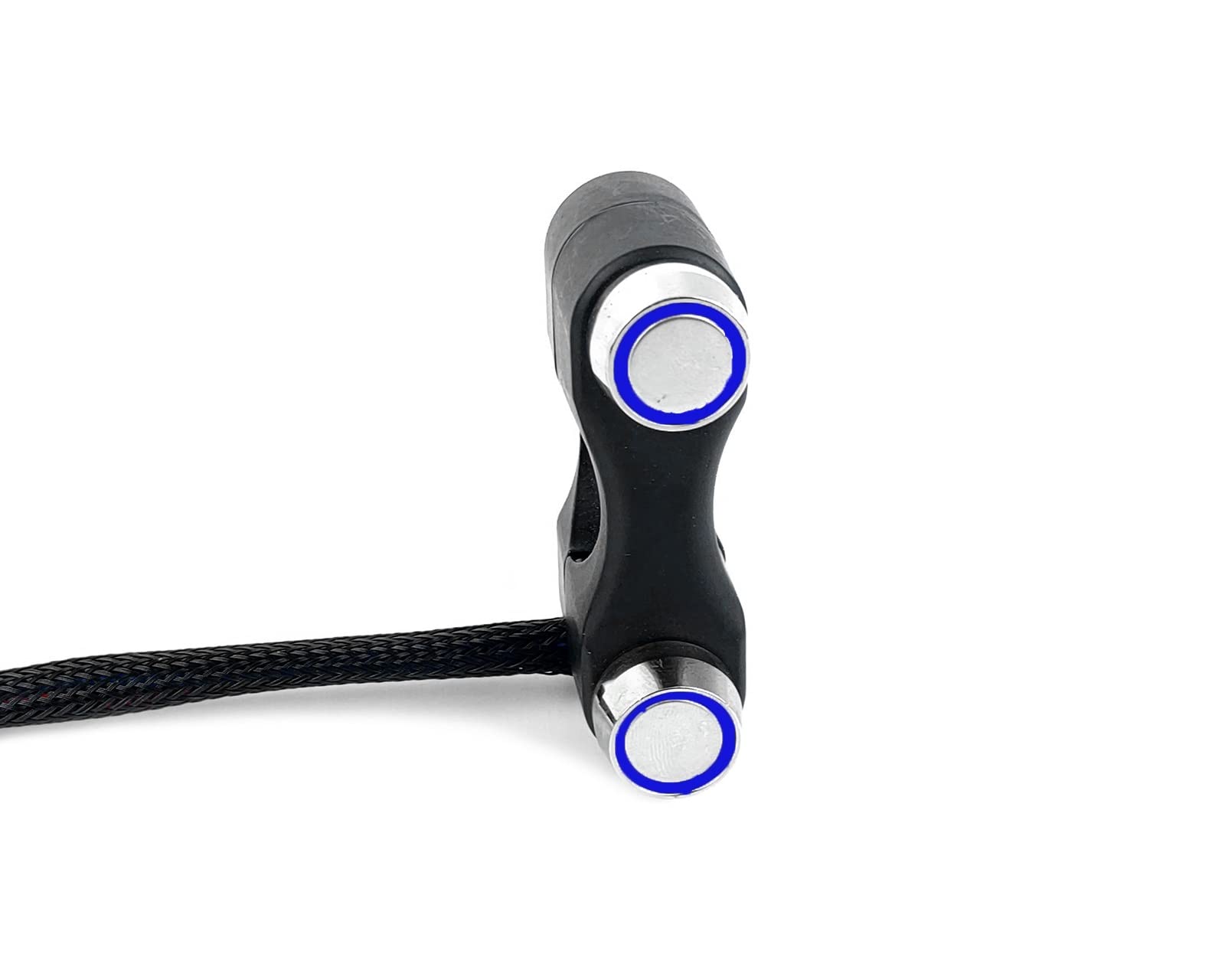 Rayana 7/8" ATV Motorcycle Handlebar 2 Momentary Push Button Switch with LED Light for Horn Kill Switch (Blue-Momentary) 22mm