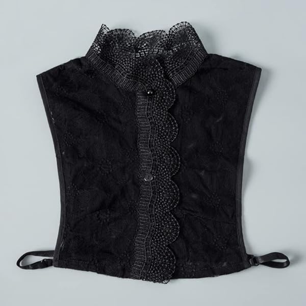 EYHLKM Lace nep kraag dames all-match nep kraag met shirt kraagkraagkraag for leeftijd reductie decoratie (Color : Argento, Size : One Size)