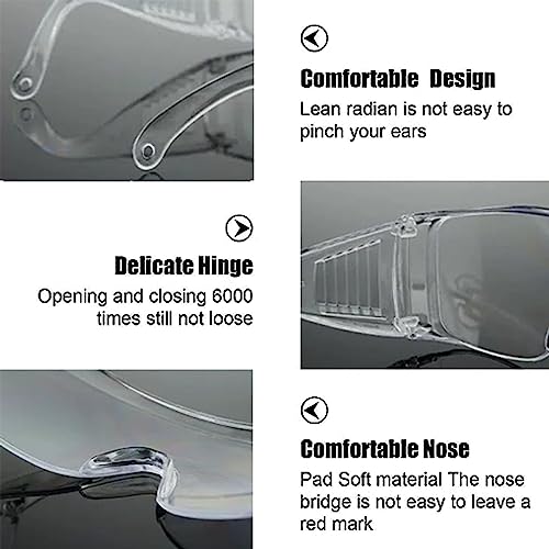 BNFGD 3Pcs Safety Glasses,Clear Goggles,Eyewear Protective Goggles Glasses Anti Splash Scratch,Dust Proof for Eye Full Protection Construction Laboratory Outdoor Glasses - Image 3