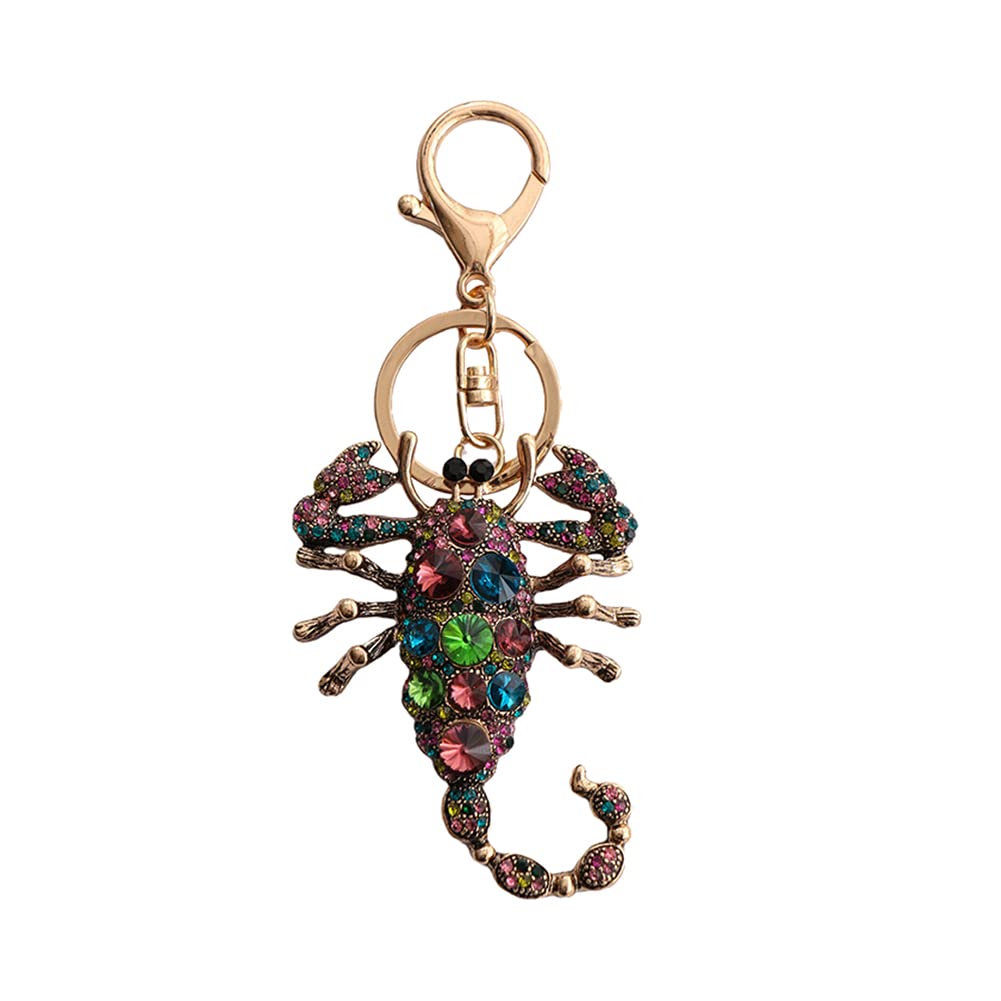 Arfuka Unisex Multicolor Keyring Animal Pendant Keychain Rhinestone Crystal Keyring Car Key Chain Key Holder Handbag Purse Charm, Gift Ideas For Her, Gift Exchange Ideas