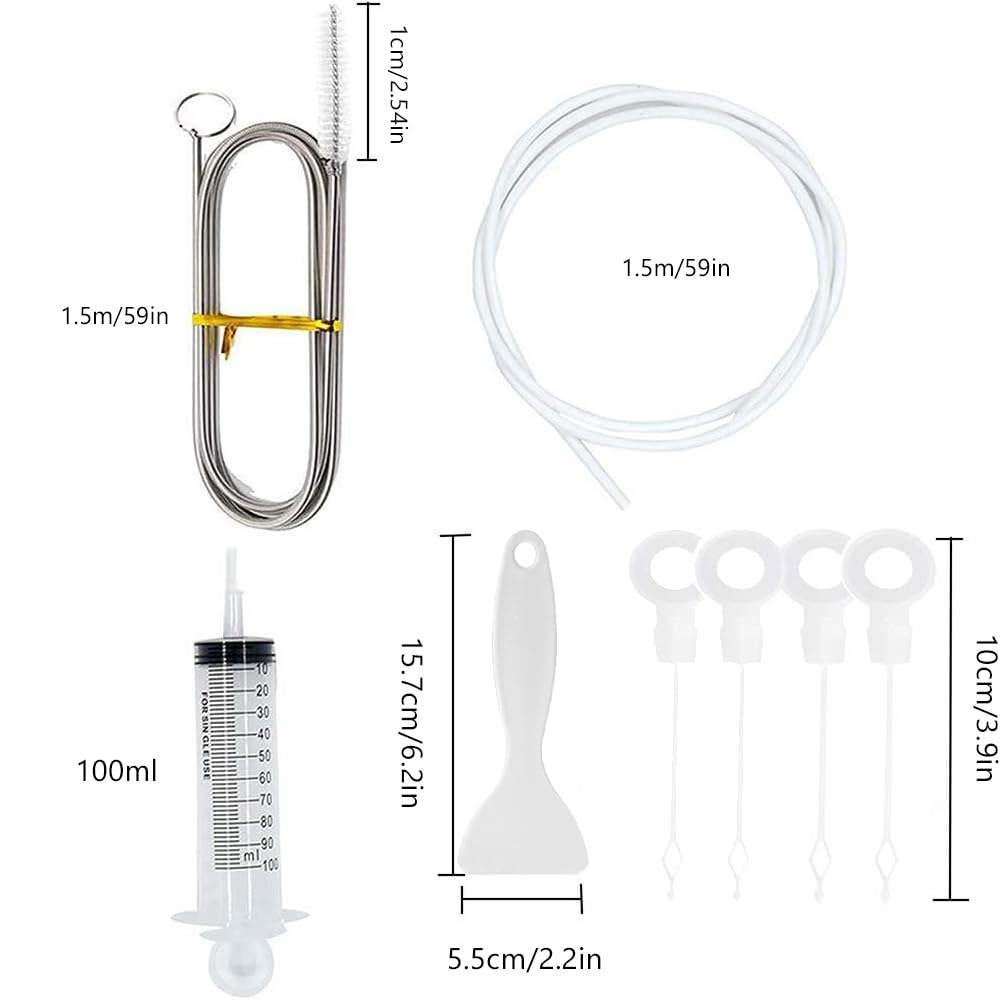 Kit Pulizia Frigorifero 6 Pezzi | Spazzola Flessibile 1,5m, Siringa, Raschietto, Inserti - Foto 8