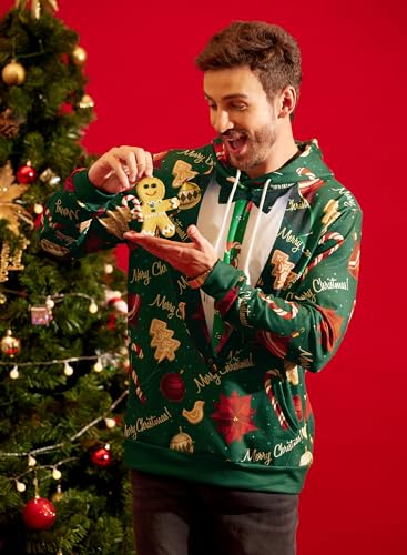 Arvilhill Ugly Xmas Hoodies for Men Pocket Holiday Jumper Adult 3D Graphic Print Sweatshirts Funny XL - Image 5