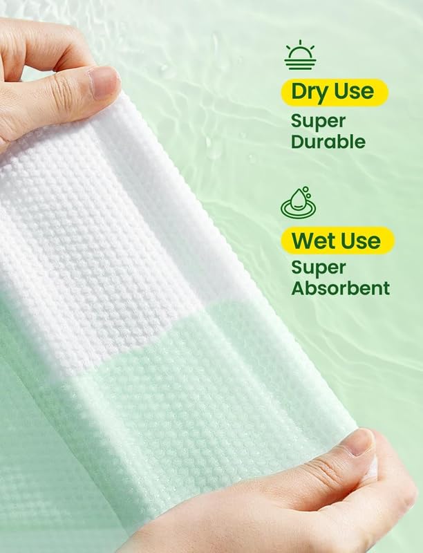 Elvira 100 Count Disposable Face Towels, Biodegradable Skincare Facial Cleansing Towels, Ultra Soft & Thick Makeup Remover Dry Wipes, Lint-Free & Vegan for Sensitive Skin, Travel Essential