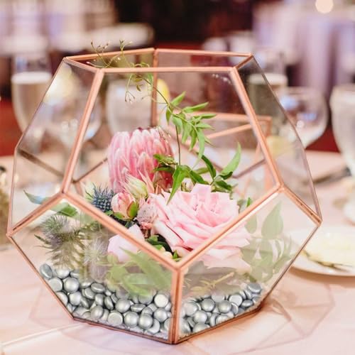 Image of HappyFiller 170 Pcs 0.6 inch Mini Silver Glass Gems Decorative Flat Marbles | Vase Fillers,Wedding Party Table Centerpieces,Candle Holder Pebble Stones,Arts Crafts,1 LB