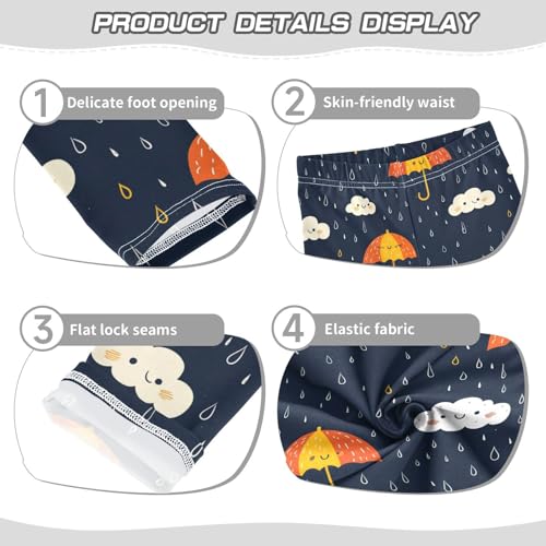 Girls Leggings Cute Umbrella Rain Cloud Soft Toddler Leggings for Girls Kids Pants Size 4T-10T3