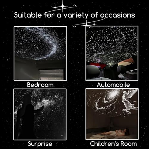 Image of 2-in-1 Galaxy Projector Night Light, USB Portable Starry Sky Night Light Projector for Bedroom, Mini LED Nightlight Wall Lamp for Kids & Adults, Dreamy Ceiling Decor (1Slide)