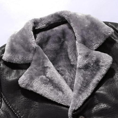 Men's Genuine Sheepskin Leather Winter Coat-Mid Length Long Artificial Fur Shearling Jacket with Classic Design2