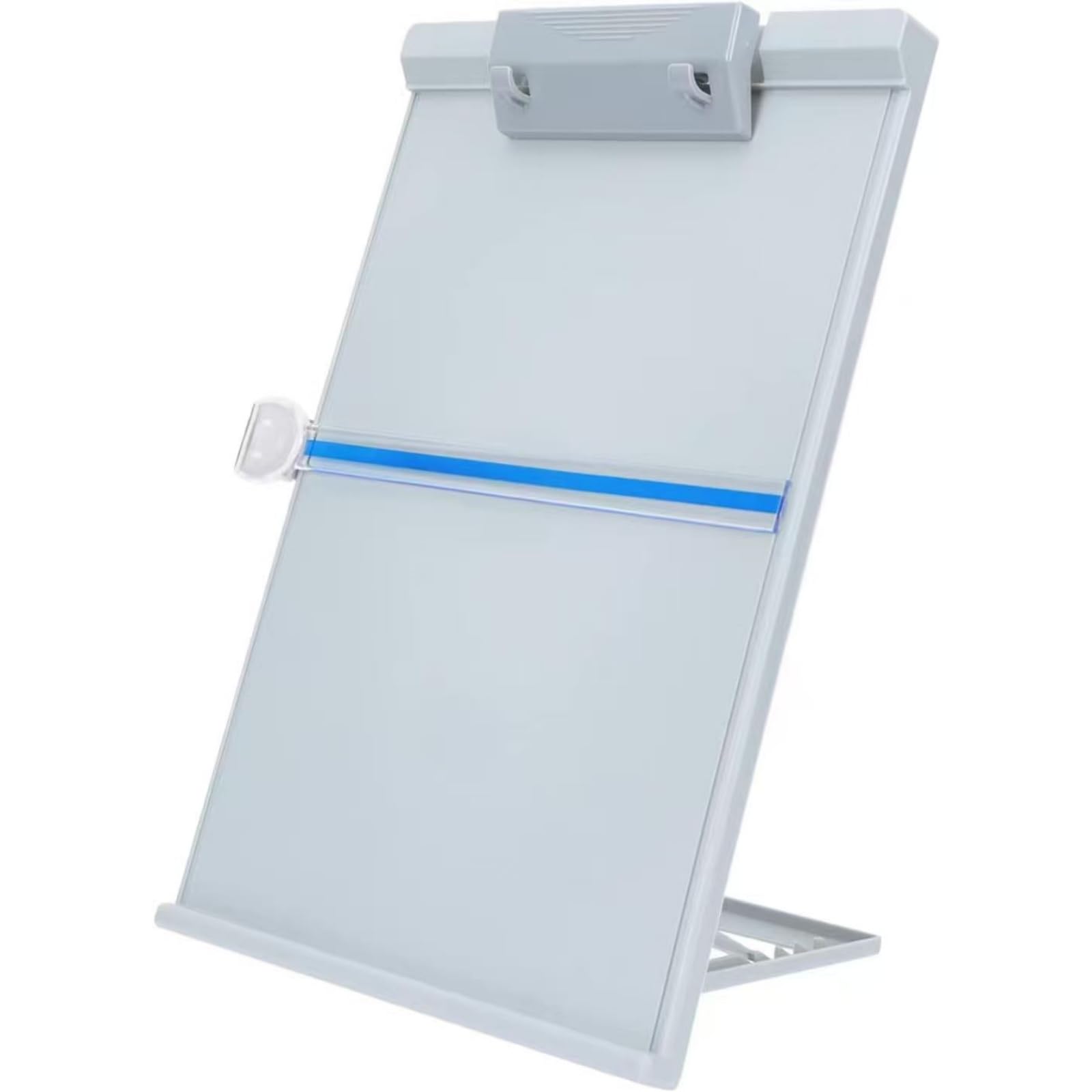 Desktop Document Holder, A4 Reading Holder Copy Paper Typing Stand with Adjustable Clip, Foldable Document Reading Stand for Office, School and Home