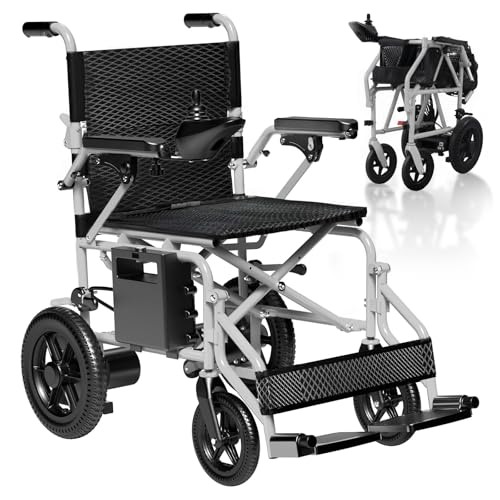 Image of HASSKY Electric Wheelchairs for Adults, Foldable Power Wheelchairs 15+ Miles Long Travel Range for All-Terrain, Durable Motorized Wheelchair for Seniors, Grey