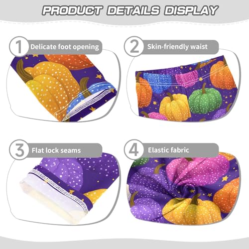 Colorful Pumpkin Stars Girls Leggings Soft Stretch Workout Yoga Dance Pants for Kids Casual Tights3