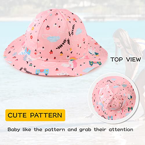 Peecabe Baby Sun Hat Girls Toddler Hat Adjustable Kids Bucket Hat Summer Baby Boy Sun Protection Hats (Pink Rainbow, 2-8 Years) #TOP6