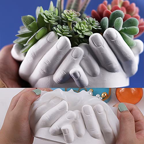 Hand Shaped Flower Pot Cement Silicone Mold, Concrete Clay Succulent Planter Mold Dish Resin Mold Jewelry Storage Mould Epoxy Casting Mold #TOP6