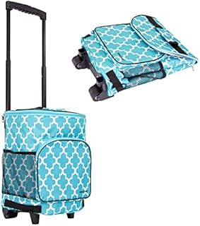 dbest products Ultra Compact Cooler Smart Cart, Moroccan Tile Insulated Collapsible Rolling Tailgate BBQ Beach Summer