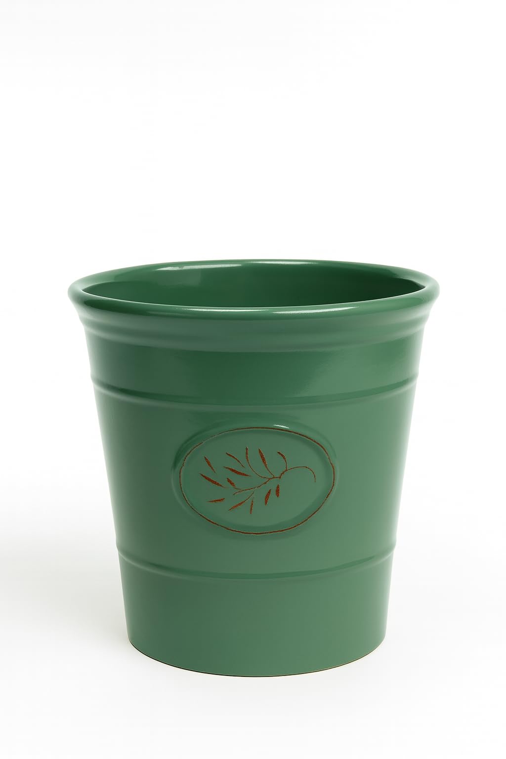 Divas World Outdoor Indoor Plant Pots Gloss Finish Flower Pot Decorative Planter Embossed Bee and Olive Frost Proof Glossy Effect Home Patio Garden (Olive Planter (green), 23 cms)