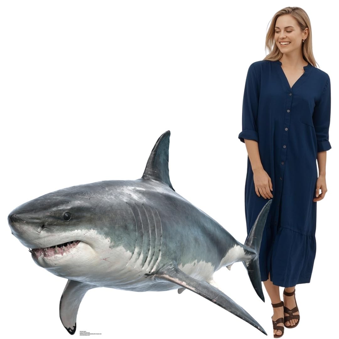 Star Cutouts Shark Cardboard Cutout Real Height 94cm Width 120cm