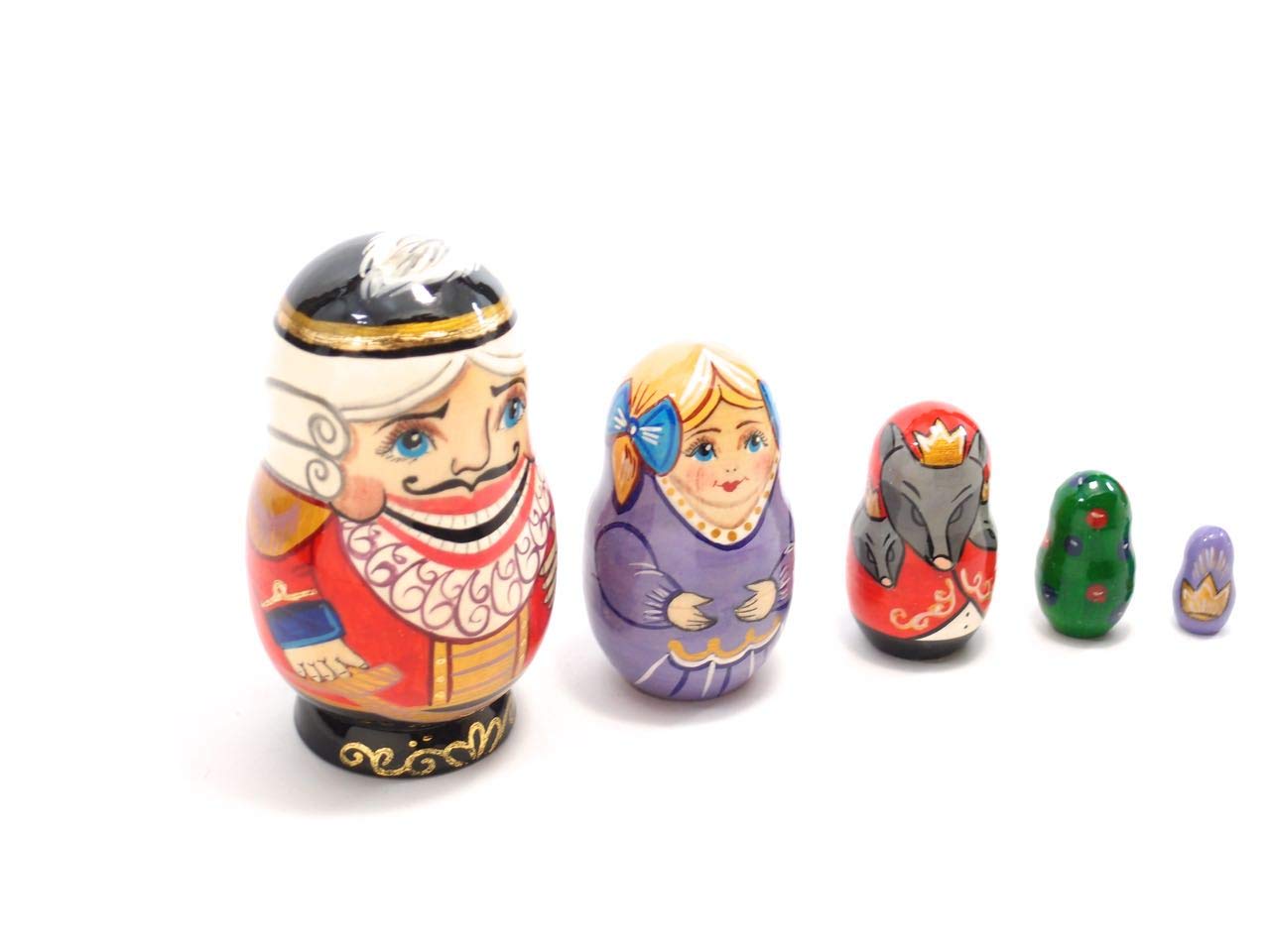 Amazon | くるみ割り人形 マトリョーシカ 5個組 [ロシア製] | 民芸品