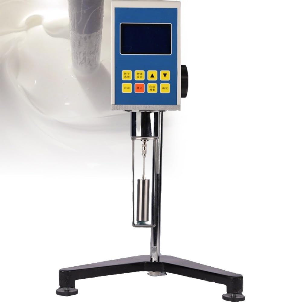 ShaiVrissian Rotary Viscometer,Digital Viscosity Tester,±3% Fluidmeter Accuracy,Adjustable Bracket,For Inks,Paints,Coatings,Adhesives,Greases,Cosmetics,Lab Testing 9S