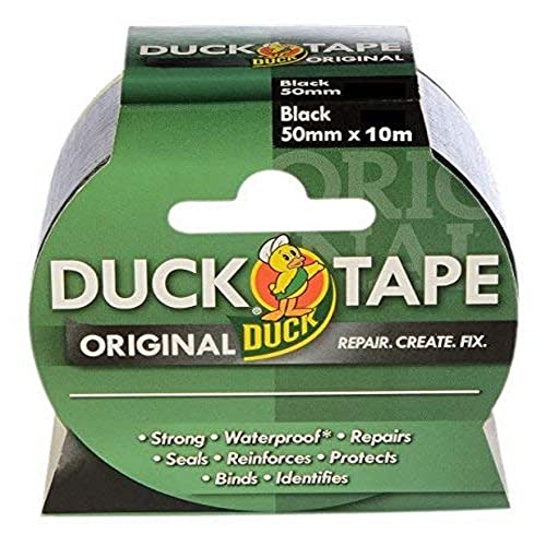 Duck Tape Original Black 50mm x 10m. The original high strength waterproof gaffer and duct adhesive cloth repair tape