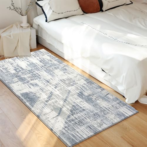 Tinyboy-hbq Alfombra Salon Lavable Pelo Corto Alfombras de Habitacion Antideslizante Suave Alfombras Salon Modernas Grande para Dormitorio (Gris/Azul Claro/Multi, 60 x 120 cm)