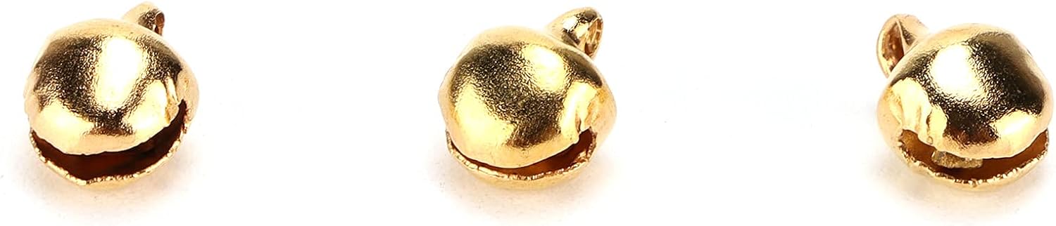 300PCS Jingle Bells for Crafting, Small Bells Mini Bells Craft Bells, Metal Bells, Tiny Bells for Christmas, Festival Decorations, Cat Collars, Jewelry Making, 6mm (Gold)