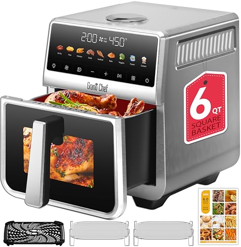 Stainless Steel 6 Qt Ceramic Air Fryer