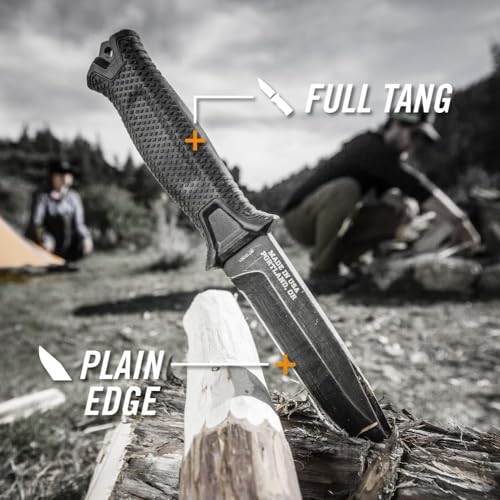 Image of Gerber Gear StrongArm Fixed Blade Knife - Tactical Survival Knife for Camping & Hunting - Made in USA - Plain Edge - Black