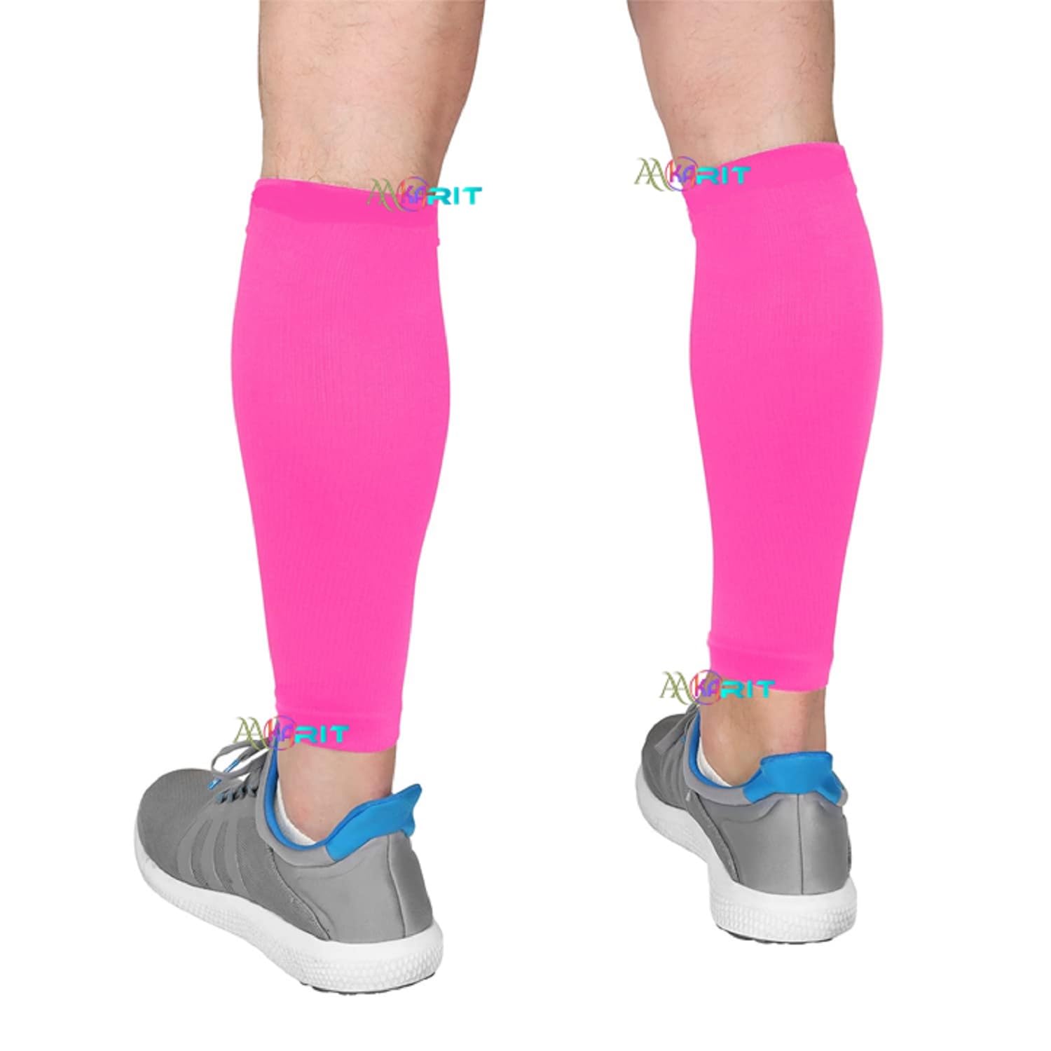 Aakarit Calf Compression Sleeve for Men & Women Footless Compression Socks for Shin Splint Pain Relief, Varicose Veins | Perfect Leg Sleeve for Running, Travel, Nursing, Cycling, Work and Fitness (Pink, Medium)