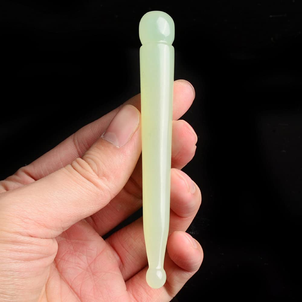 Jade Acupressure Pen - Deep Tissue Trigger Point Massage Therapy Tool - Reflexology Pressure Point Meridian Massager for Full Body Relax, Natural Jade Stone Facial Massage Beauty Pen