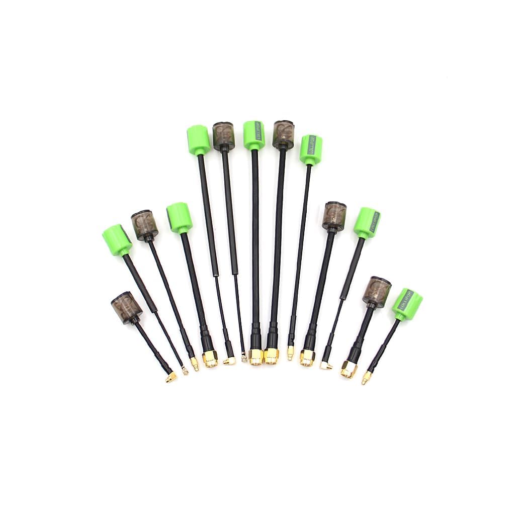 Sparkhobby RHCP/LHCP 5.8G 2.8dBi MINI FPV Antenna SMA/RP-SMA/MMCX-Straight/MMCX-Angle/UFL for RC Transmitter Receiver Drones DIY(R 100mm MMCX-S Green)