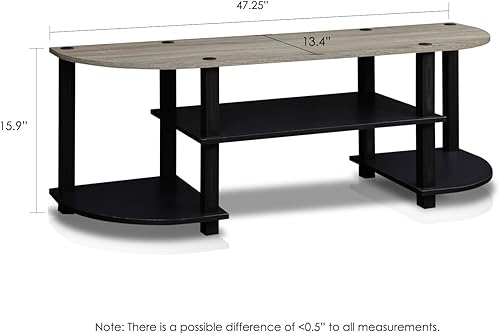 Miniatura 4 de Furinno Turn-N-Tube - Estante multiusos de fácil montaje Pino ámbar/Negro, Negro, Mármol sintético café/marrón., Columbia Nogal/Negro, Mármol