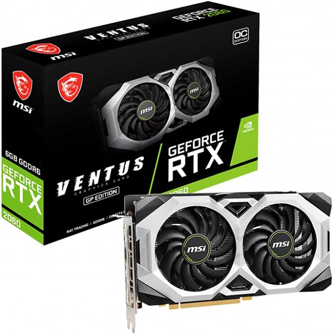 MSI GeForce RTX 2060 VENTUS GP OC Scheda Video Gaming, 6GB DDR6, 1710MHz, 14Gbps, 192 bit, 3x DP, 1x HDMI 2.0b, alimentazione 8 pin MSI GeForce RTX 2060 VENTUS GP OC Scheda Video Gaming, 6GB DDR6, 1710MHz, 14Gbps, 192 bit, 3x DP, 1x HDMI 2.0b, alimentazione 8 pin