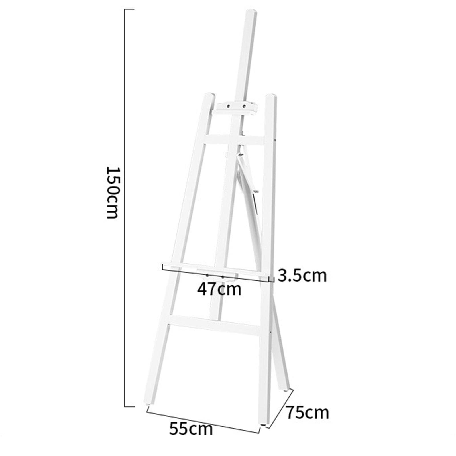 MagiDeal Caballete de Madera para Pintores Soporte Portátil para Pintura Artística Estructura Resistente para Fotos Y Carteles Montaje Sencillo Y Rápido Adecua, 1,5 m Blanco, Individual