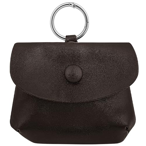 Geekria Portable Earbud Vegan Leather Pouch Compatible with Apple AirPods Pro 3, Sony WF-1000XM6 and More, Storage Pouch for Wireless Earbuds, Keys, Cables & Small Accessories (Brown)