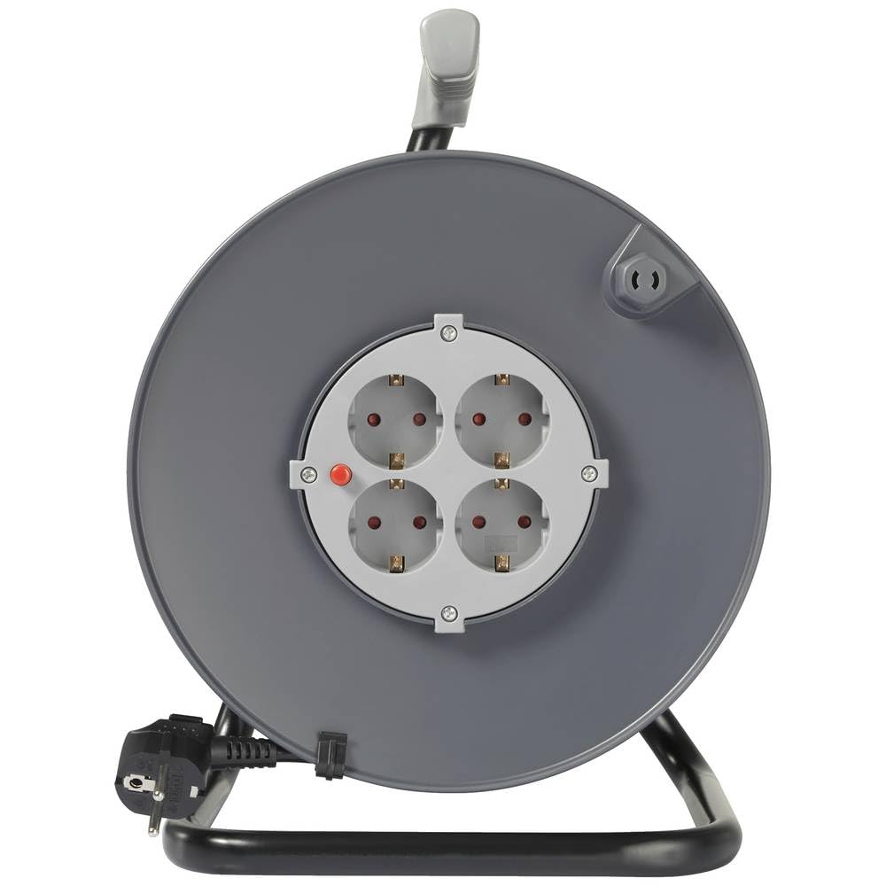 Sygonix SY-5655926 Kabeltrommel 25 m Schwarz Schutzkontakt-Stecker