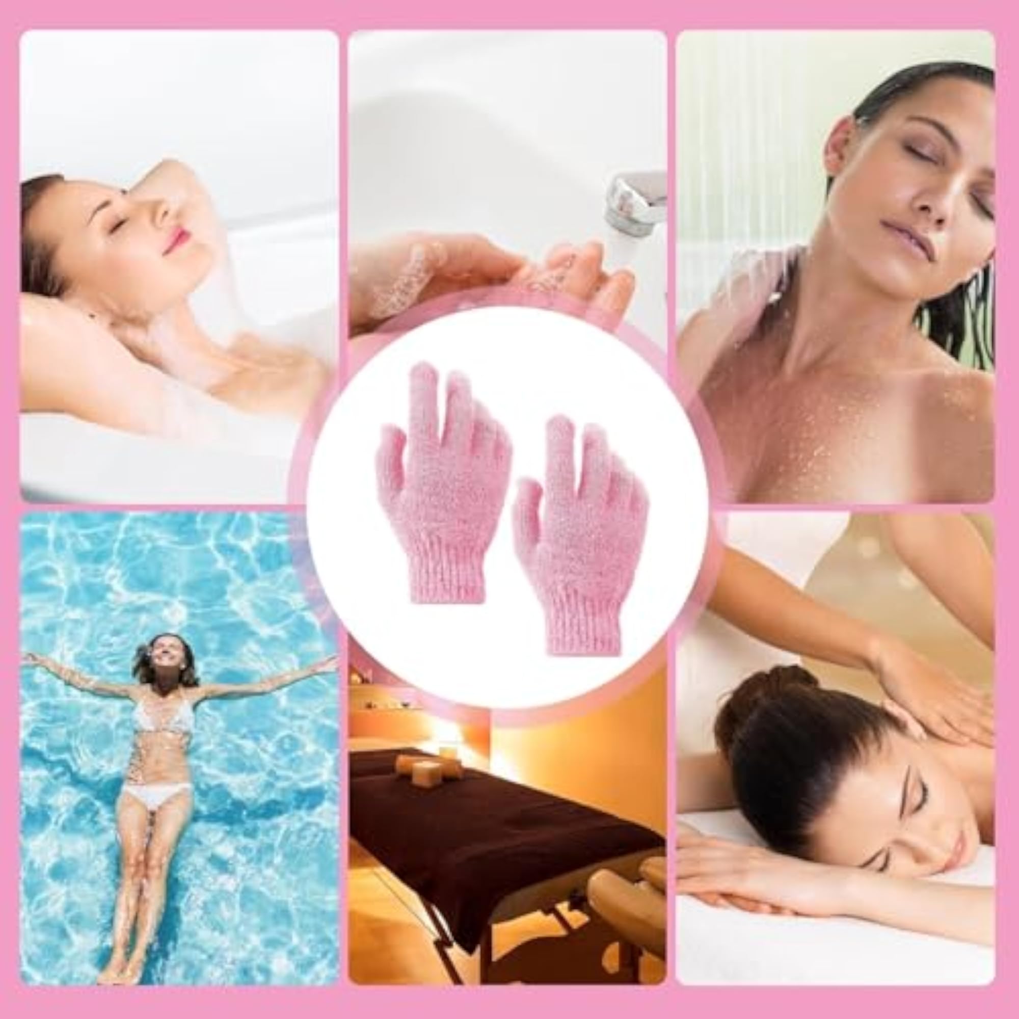 Dual-Sided Exfoliating Gloves for Body Scrub, Multicolour