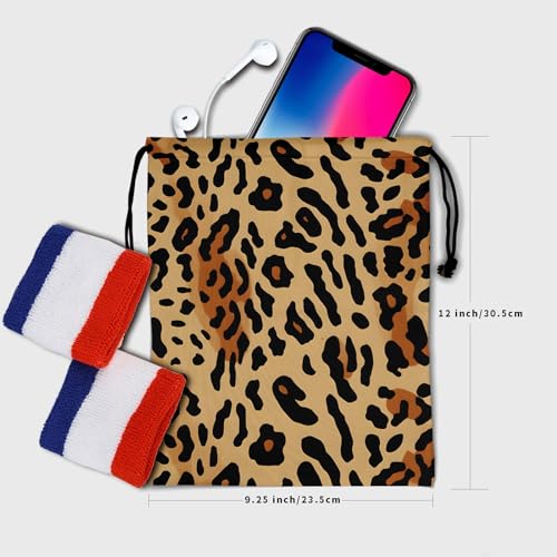 Image of Nerxy Leopard Print Gymnastics Grip Bag - Cheetah Grips Bag Animal Drawstring Storage Bags Pouch Wildlife Gym Bag for Gym Sports
